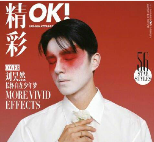 刘昊然一抹绯红妆是什么哪个杂志的封面造型？