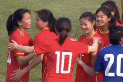U20中国女足6-0菲律宾 霍悦欣双响 