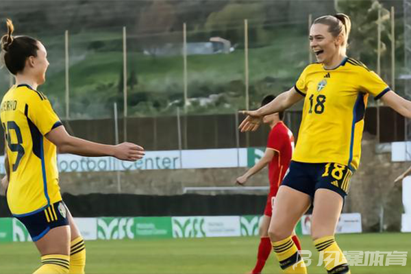 瑞典女足庆祝比赛胜利