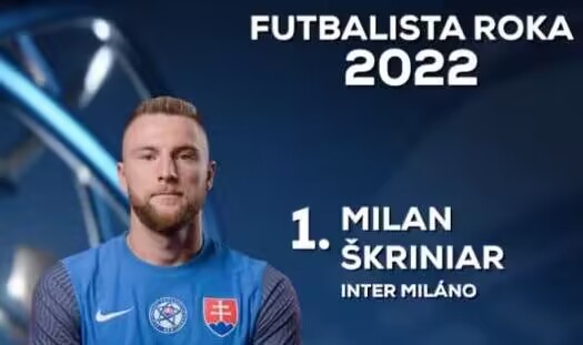 什克里尼亚尔当选为2022年斯洛伐克足球先生，连续四年获奖