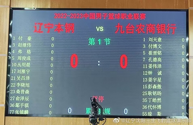 辽宁VS吉林大名单：郭艾伦缺阵 姜伟泽&张镇麟在列