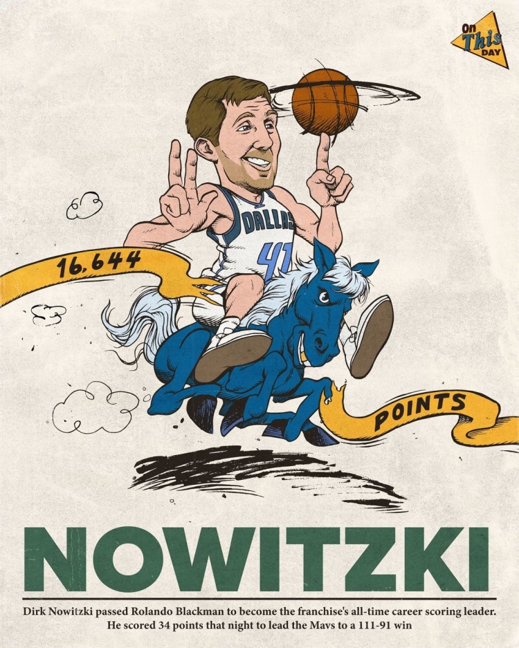 2008年的今天：诺维茨基超越罗兰多布莱克曼加冕队史得分王