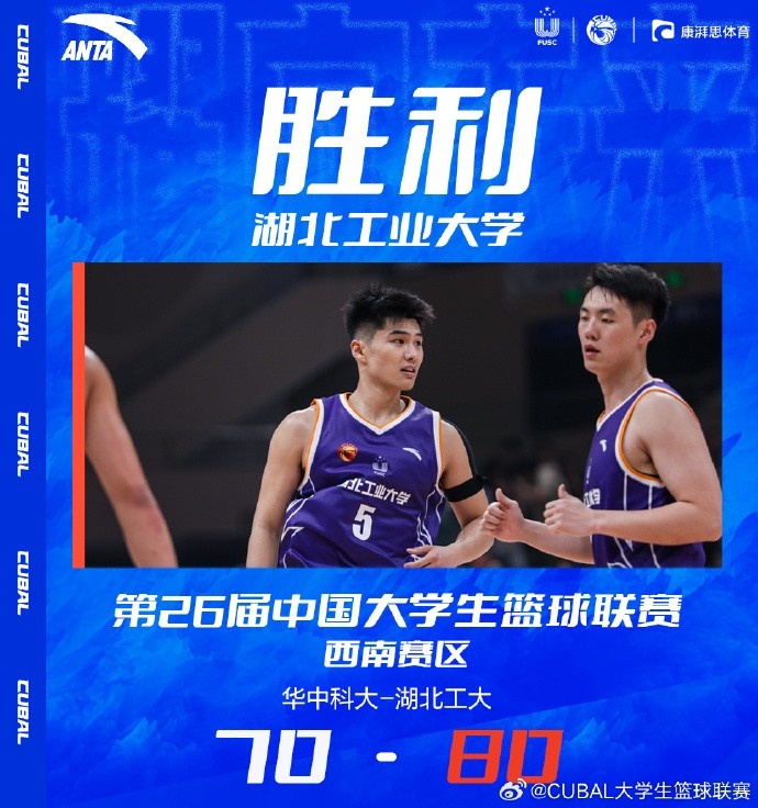 CUBAL巴谡31+9申瑾文27分湖北工大战胜华中科大
