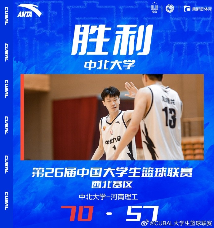 CUBAL李增轩16+5张晋康12+5中北大学力克河南理工