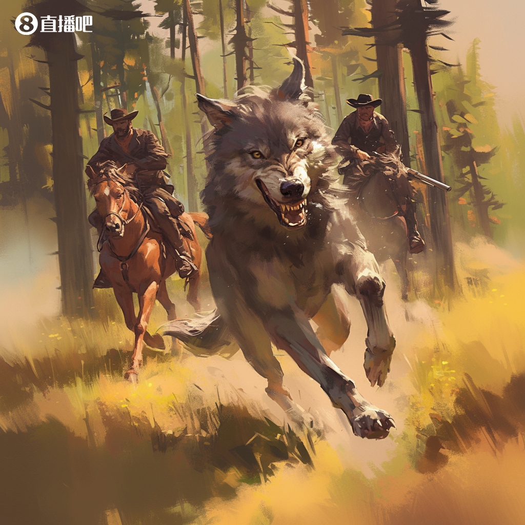 牛仔失手！独狼逃回森林但达拉斯猎人在身后紧追不舍