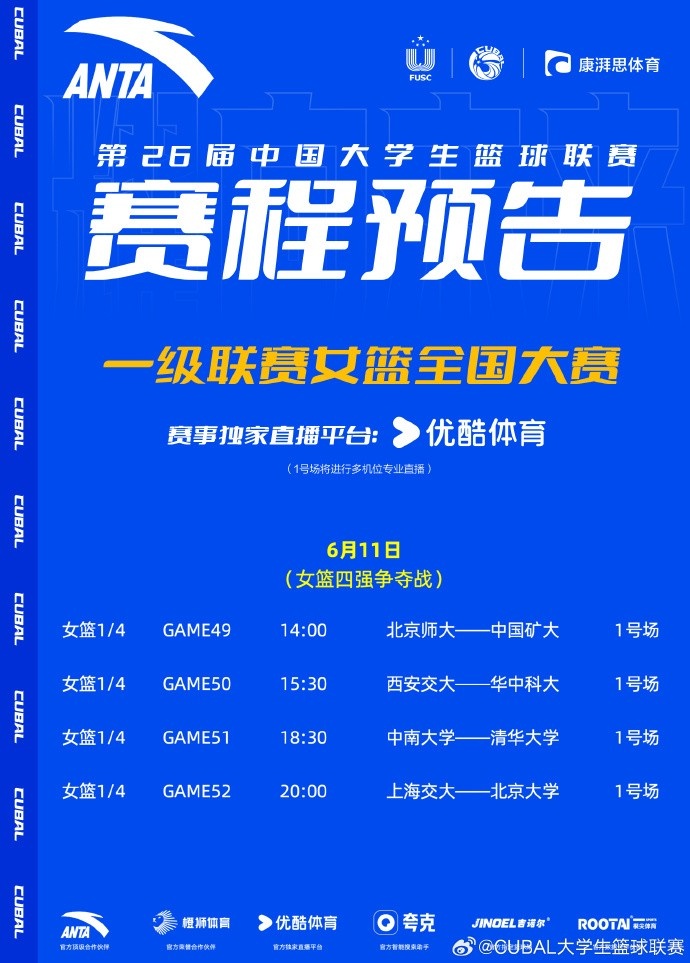 CUBAL女子组14决赛：上海交大vs北大中南大学vs清华