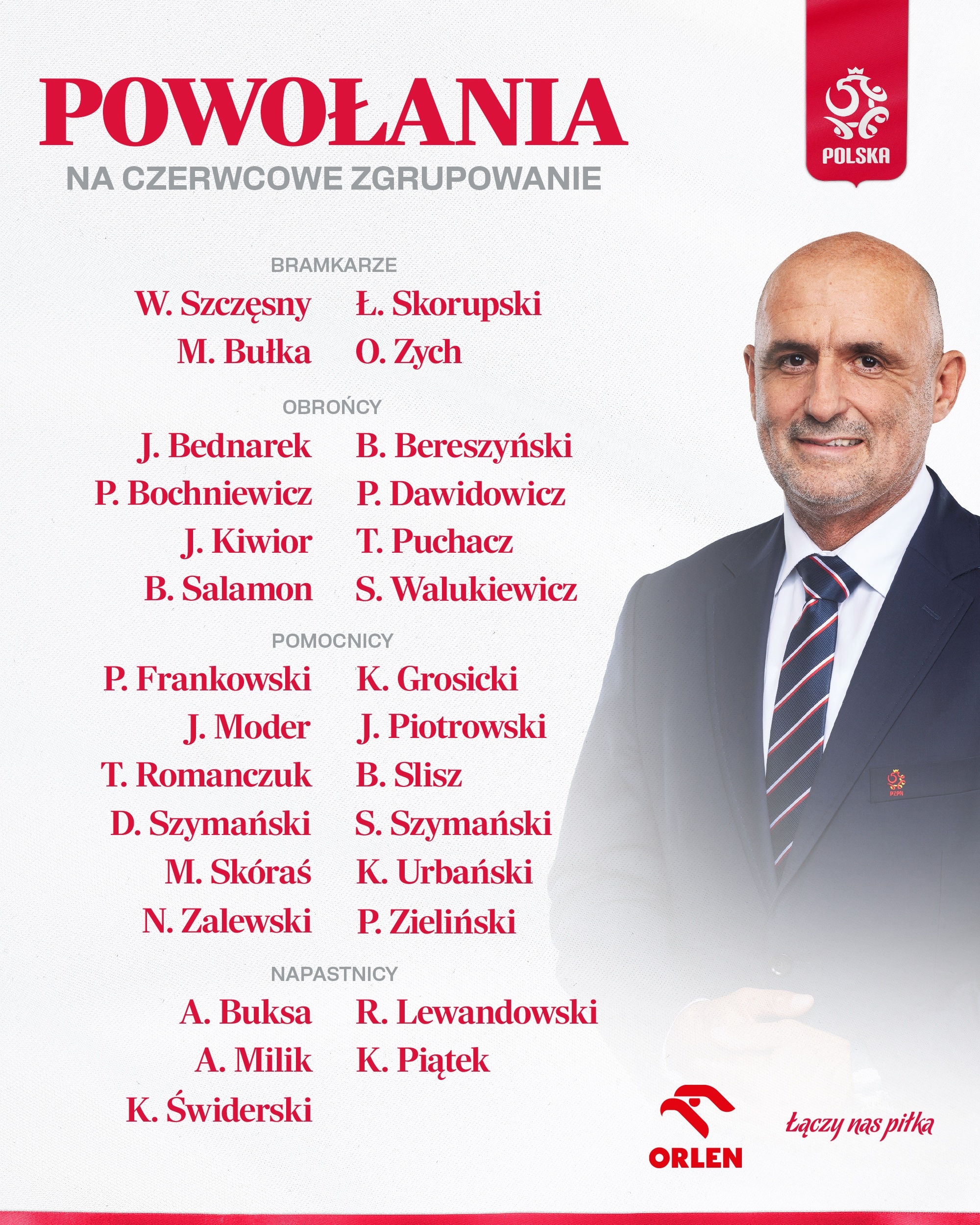 波兰欧洲杯初选名单：莱万领衔，米利克