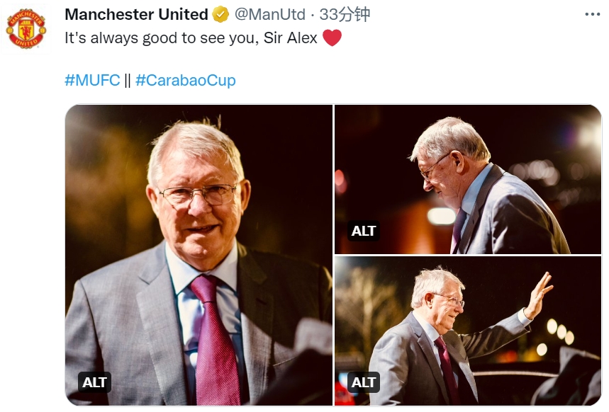 81岁弗爵爷现场观战，曼联官推：见到你总是很高兴，Sir Alex❤️