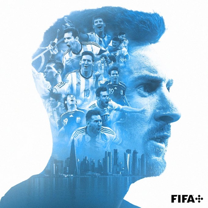 FIFA官方晒海报盛赞梅西：最终答卷——一件艺术品