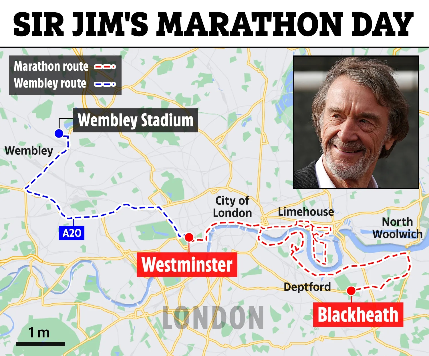 跑完看曼联！71岁拉爵第8次参加伦敦马拉松，去年4时32分47秒完赛