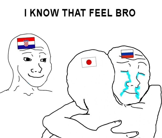 日本点球大战遭克罗地亚淘汰，俄罗斯队官推整活：我懂你们的感受