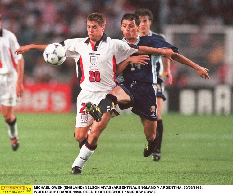 【世界杯名场面】1998年世界杯，追风少年欧文横空出世