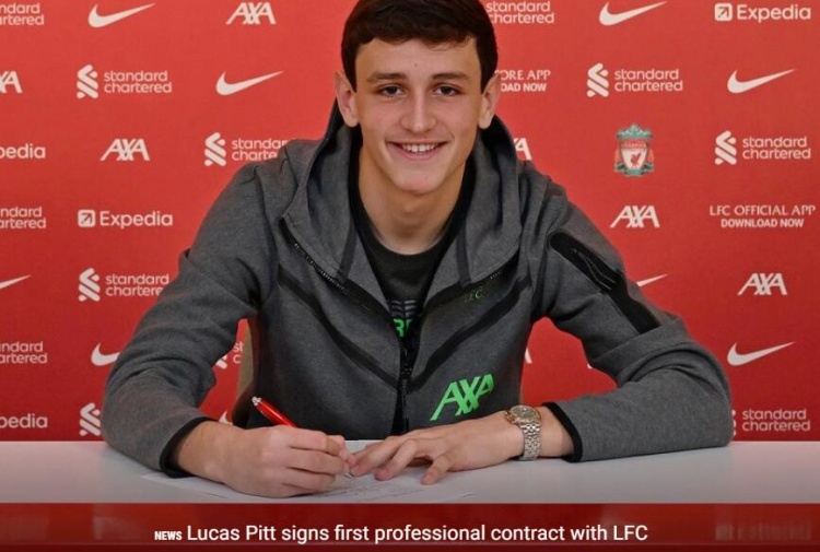 官方：利物浦与17岁后卫卢卡斯皮特签下首份职业合同