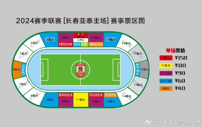 亚泰vs蓉城单场球票明日10时开售，分5档最低40元最高150元