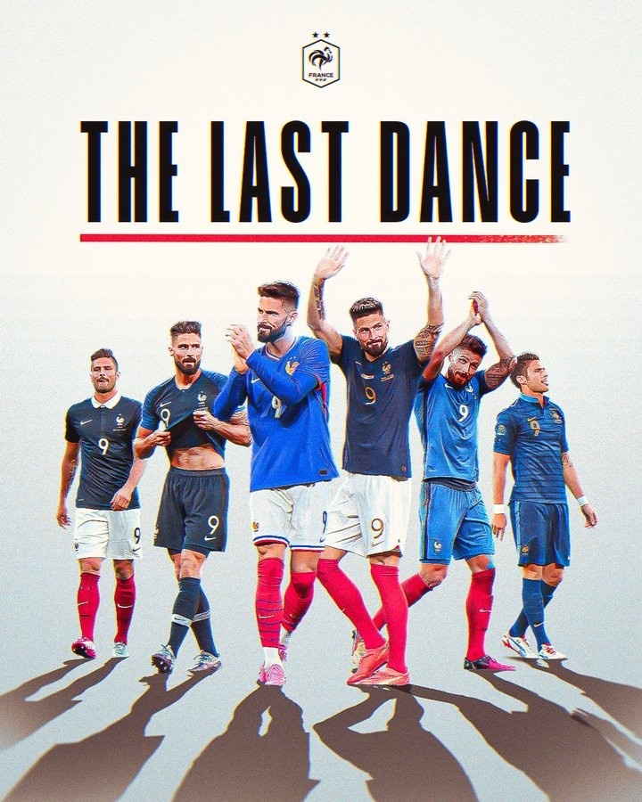 欧洲杯后从国家队退役，法国队官方晒海报致敬吉鲁：最后一舞